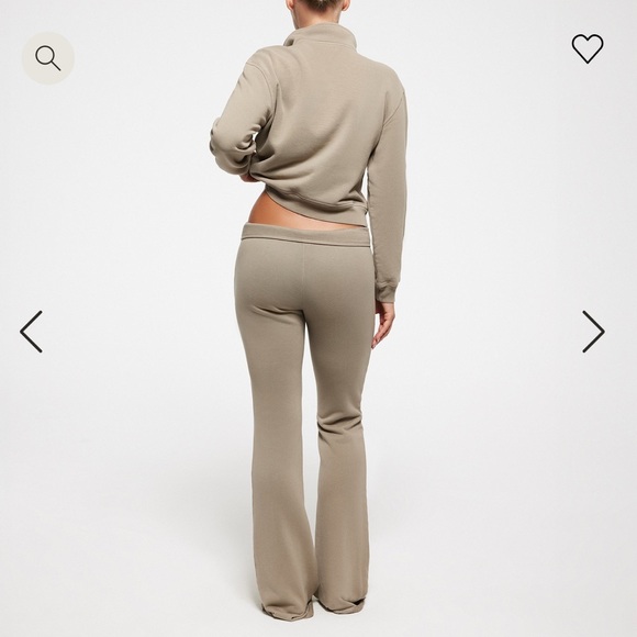 SKIMS SET - French terry low rise pant & shrunken half zip in TAUPE - Picture 2 of 8